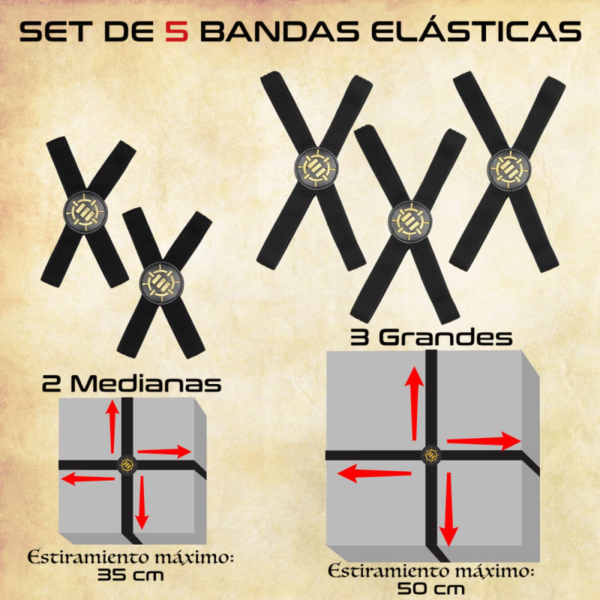 Bandas 2 5 Bandas Elásticas Premium para Juegos de Mesa - ENHANCE