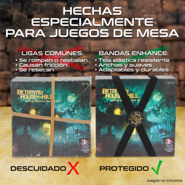 Bandas 5 5 Bandas Elásticas Premium para Juegos de Mesa - ENHANCE