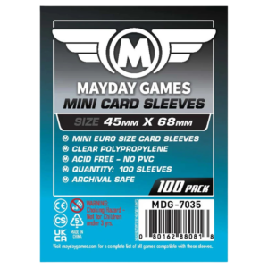 Micas Mayday Games – Mini Euro Card Sleeves (45 x 68 mm) – 100 piezas