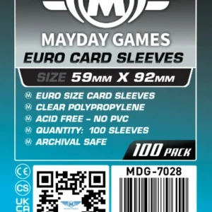 Micas Mayday Games – Euro Card Sleeves (59 x 92 mm) – 100 piezas