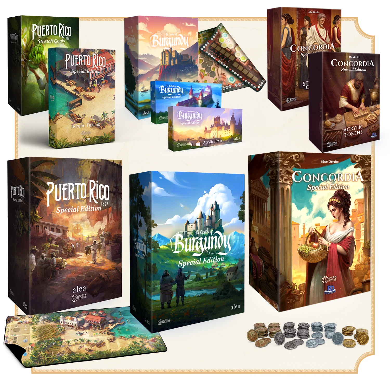 Special Editions Master Set: Concordia + Puerto Rico + The Castles of Burgundy (Castillos de Borgoña) (Preventa Español)